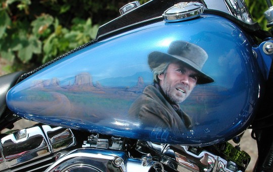 Clint Eastwood on Harley-Davidson